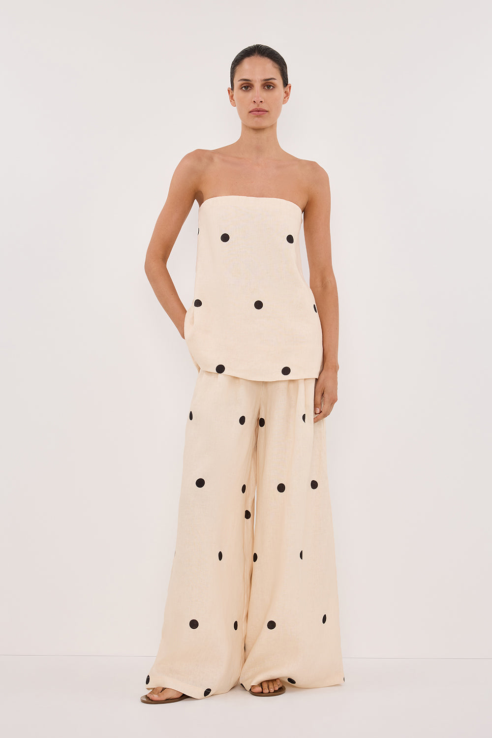 Luna Polka Dot Strapless Set