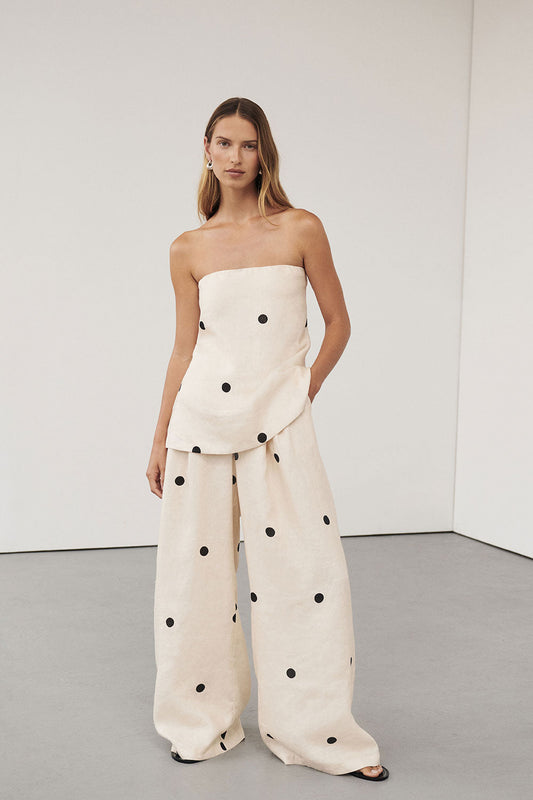 Luna Polka Dot Strapless Set